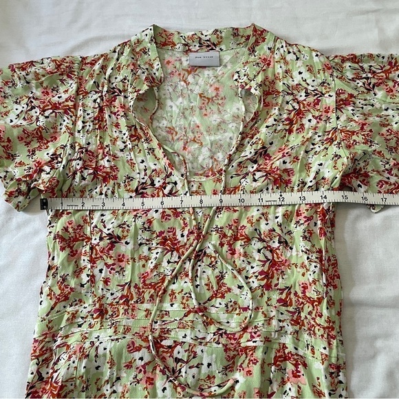 Anthropologie Rue Stiic Medium Bell Mini Dress Floral Fit & Flare Flutter Sleeve - Picture 6 of 10